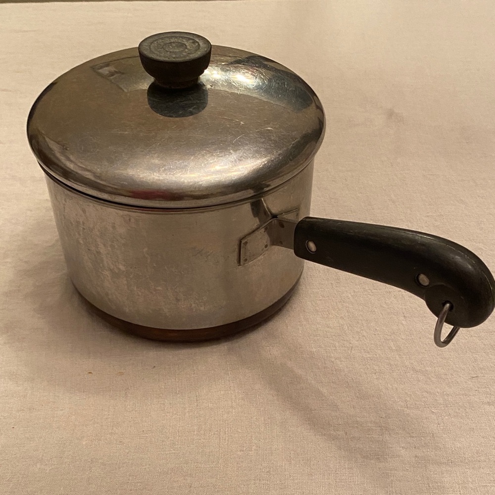 Revere Ware Stainless Steel Saucepan with Black Handle